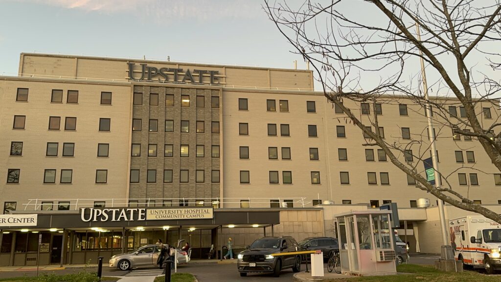 Horizontal photo of the exterior of Upstate Community Hospital. 