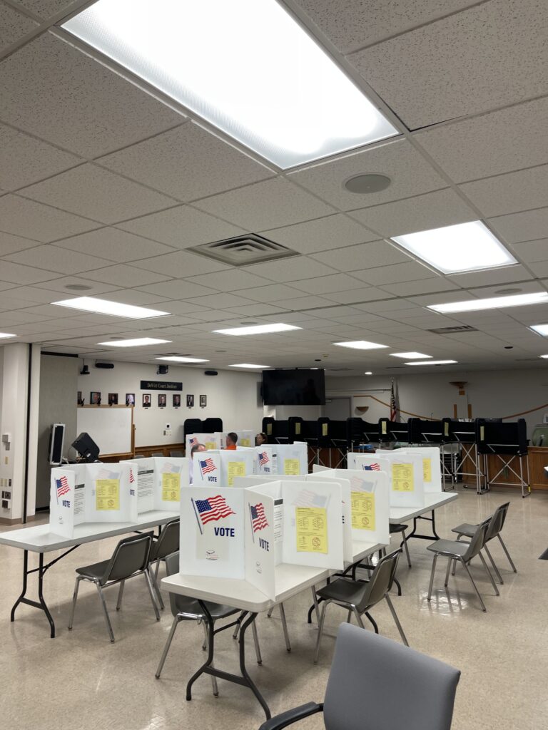 Voting Booths set up at the Town Hall of Dewitt in Onondaga County, New York. 