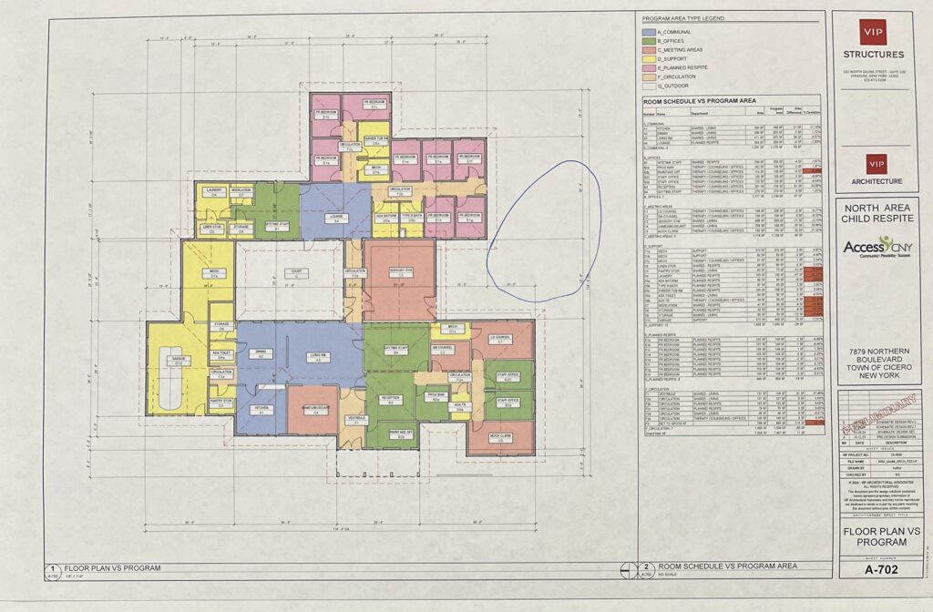 The floor plans for the Children's Mental Health Center.