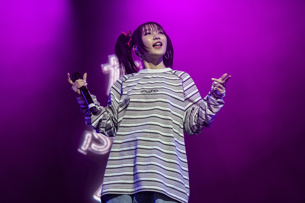 Lilas Ikuta of Yoasobi performs as part of 88Rising during the the first weekend of the Coachella Valley Music and Arts Festival at the Empire Polo Club on Sunday, April 14, 2024, in Indio, Calif. (Photo by Amy Harris/Invision/AP)