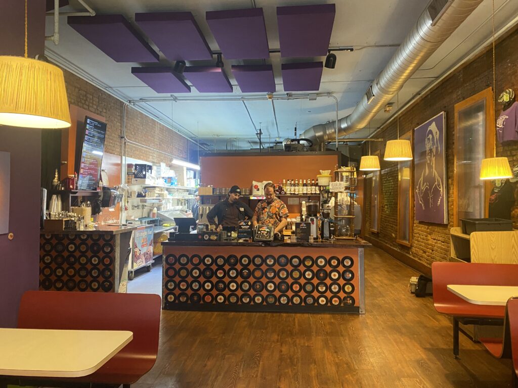 Inside Funk'n Waffles restaurant