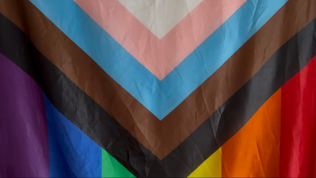 The Progress Pride Flag, pictured above, is built upon the original pride flag and aims to encourage a community more accepting of transgender people and people of color (Copyright 2024 Gray Reed).