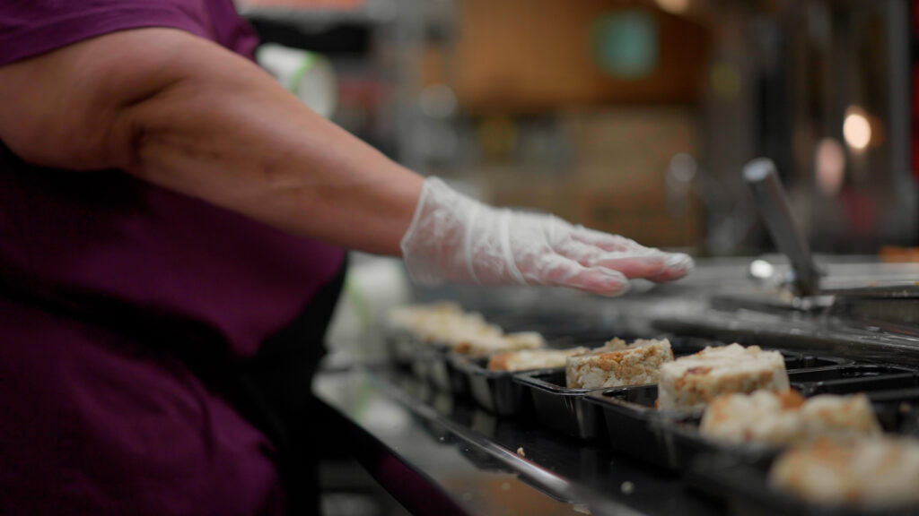 Photo closeup of food being made