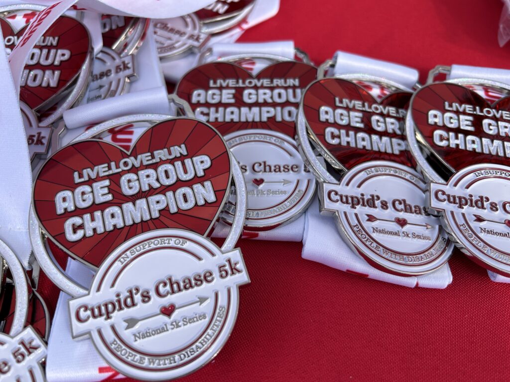 Medals given to the top finisher in each age group.