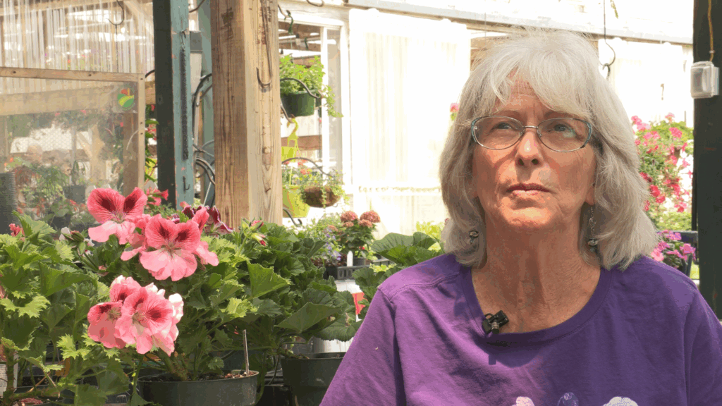 Sue Luchsinger being interviewed