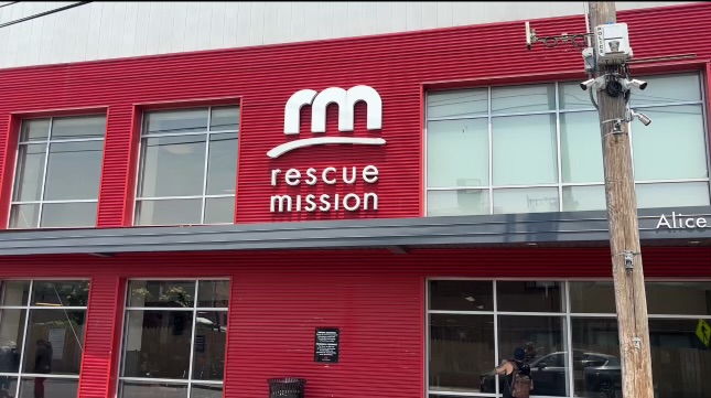 Front of Rescue Mission Women and Mens Shelter