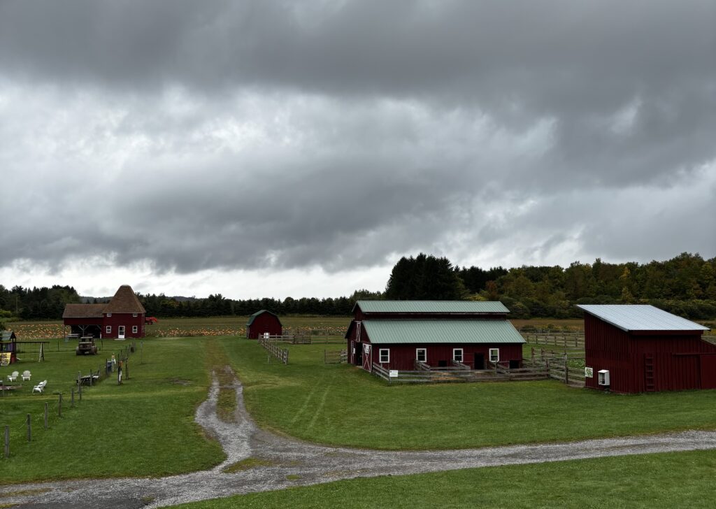 Critz Farms barns and crops