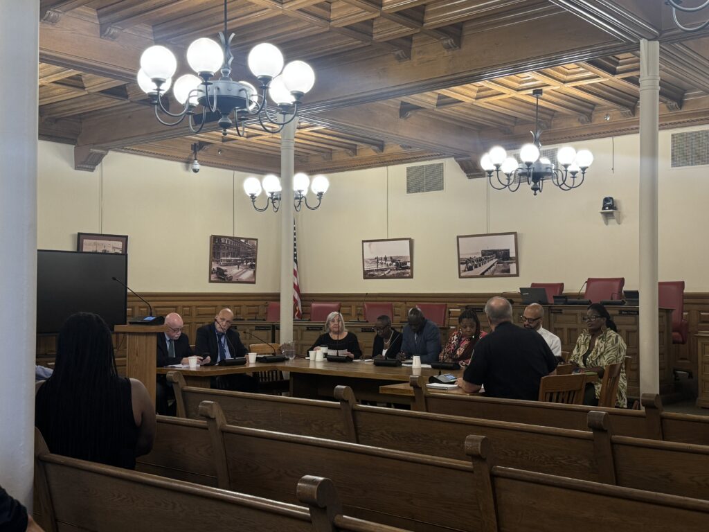 Syracuse Common Council mid discussion on the public safety hearing, held on Monday, September 17th.