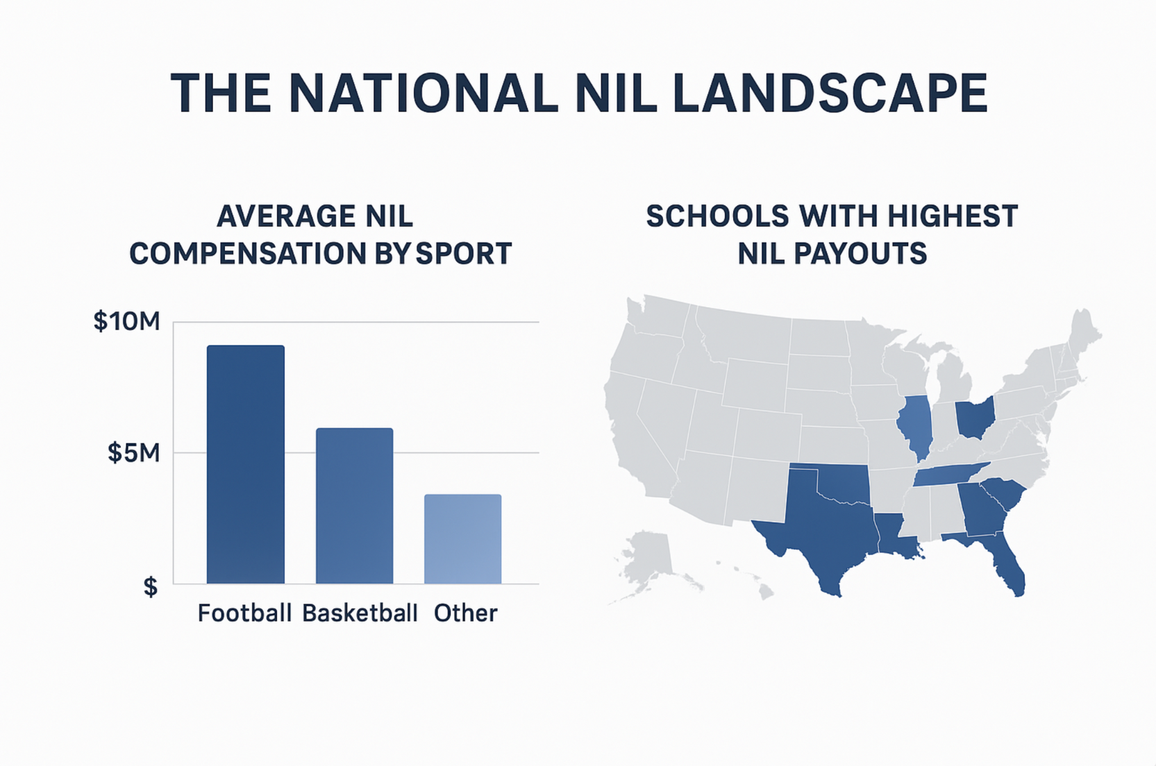 Grapic showing the national NIL landscape
