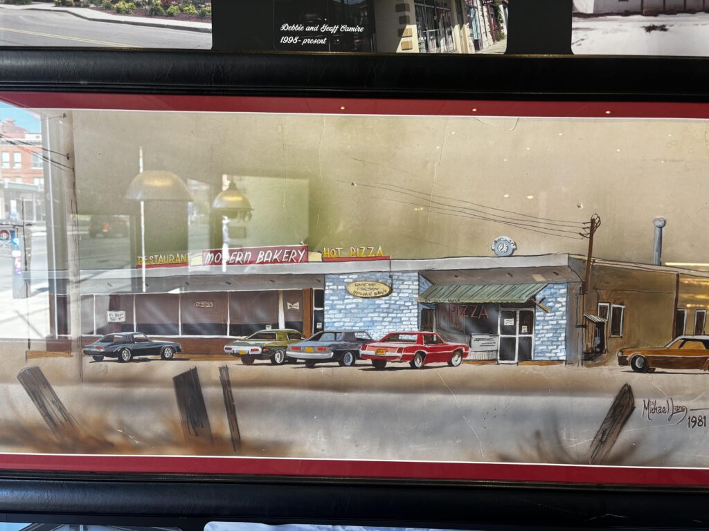 Painting of Dominick Tassone Sr.'s bakery and restaurant
