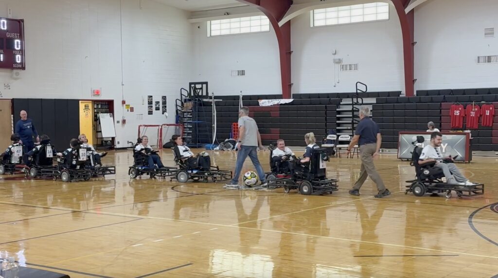 Power Soccer teams handshake after well-fought match