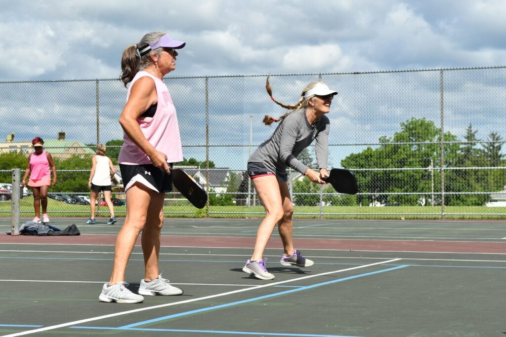 playing pickle ball