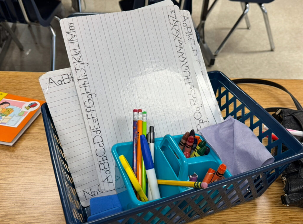 Learning supplies at Deleware Elementary