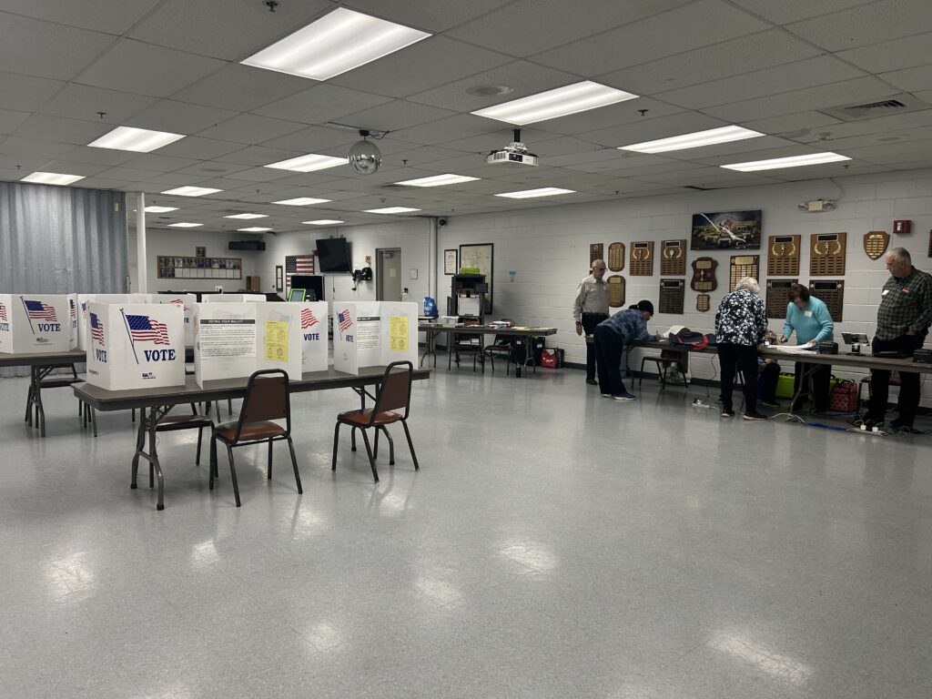 Voting booths in Baldwinsville, NY.