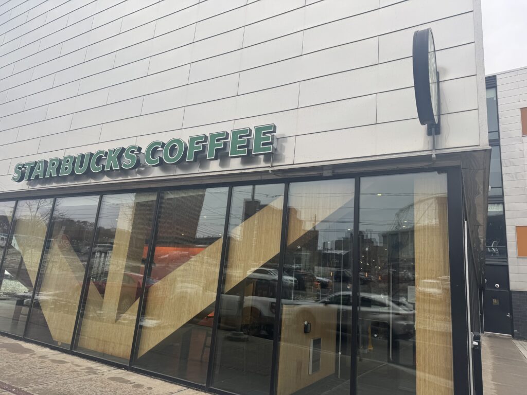West Campus Starbucks where students are reconsidering giving the company thier business due to recent nationwide strikes. 