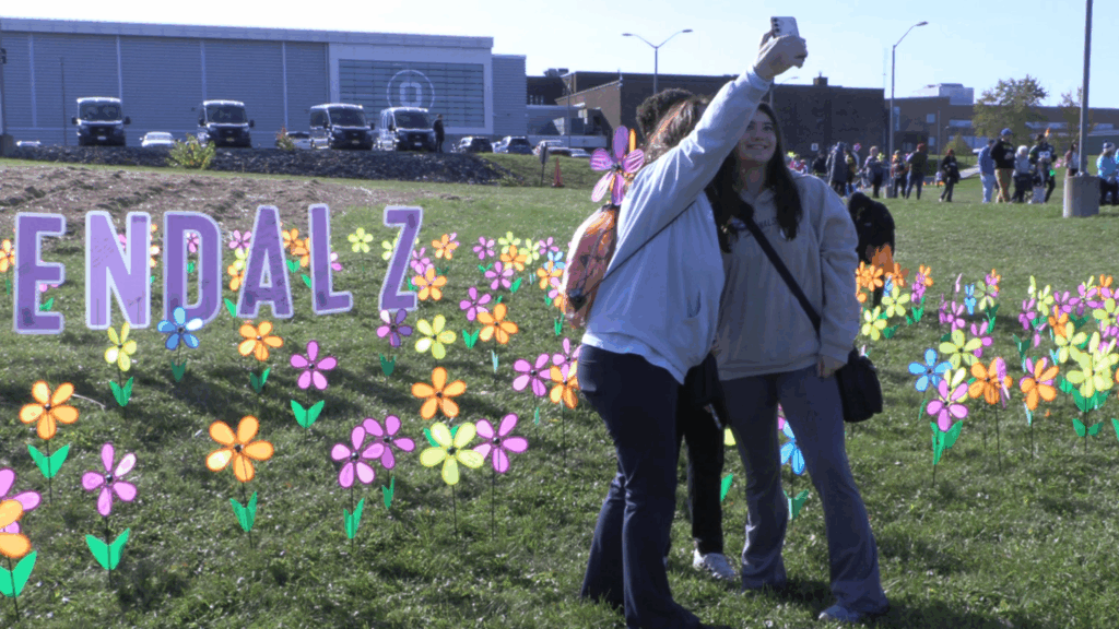 Two attendees take a selfie