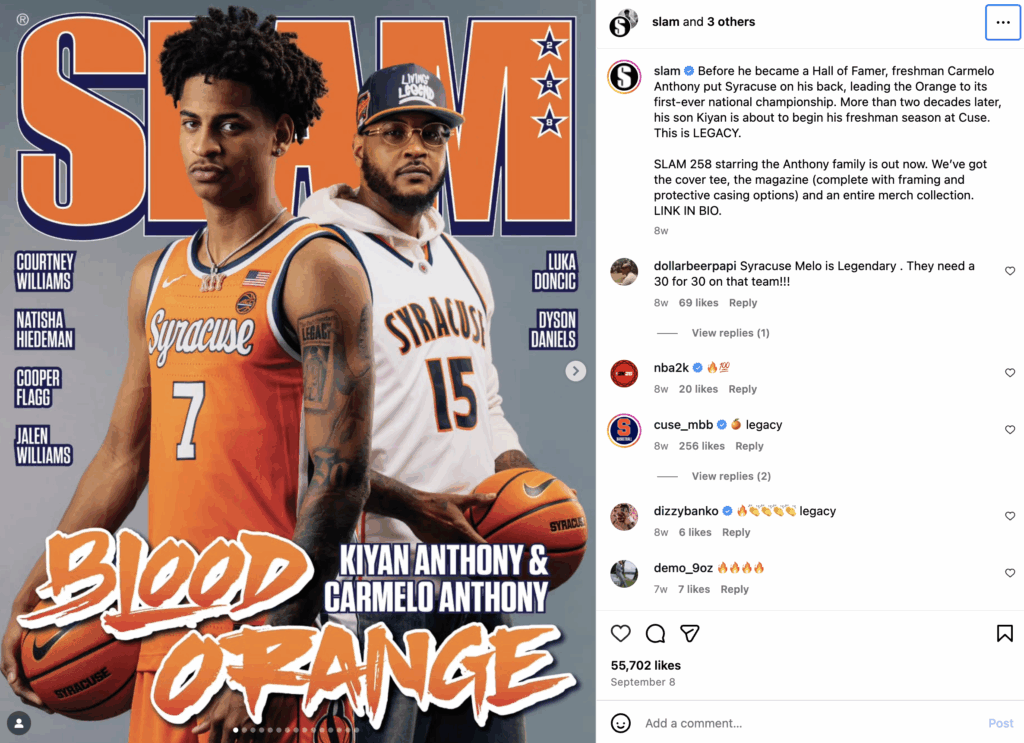 Kiyan Anthony and Carmelo Anthony Instagram Post