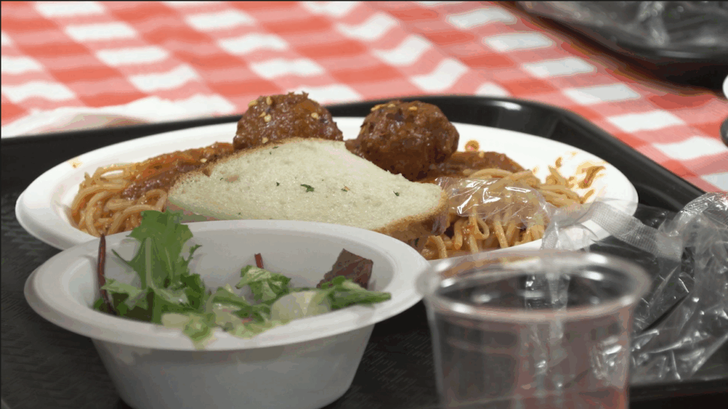 Spaghetti and meatballs on a plate