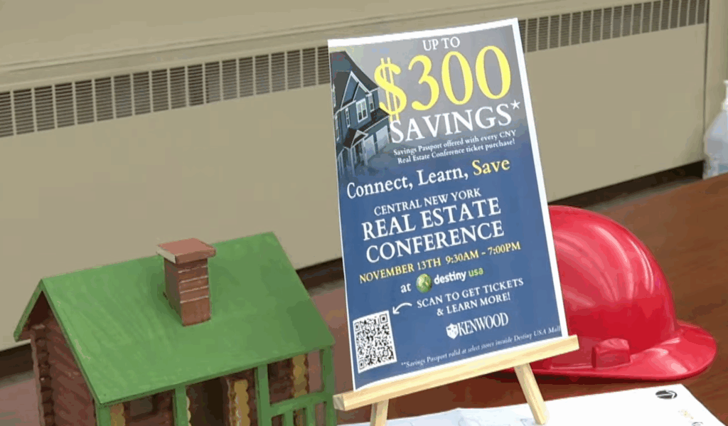 Poster advertising the Central New York Real Estate Conference