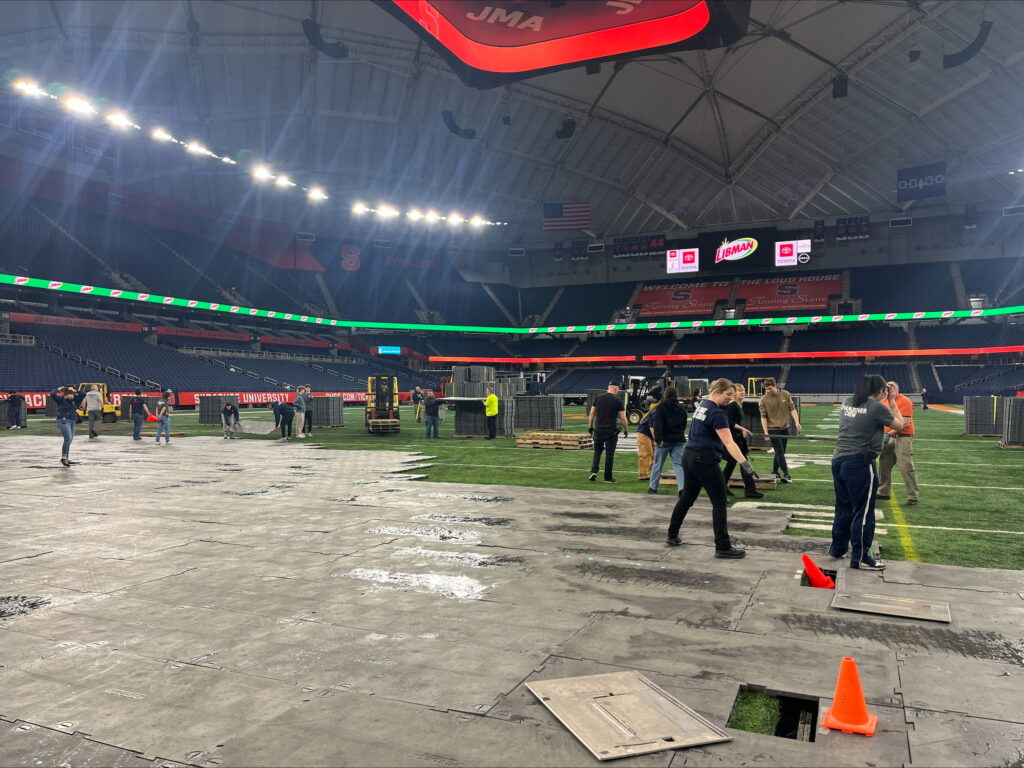 Dome Changeover Crew works to change the facility over from event to event.
