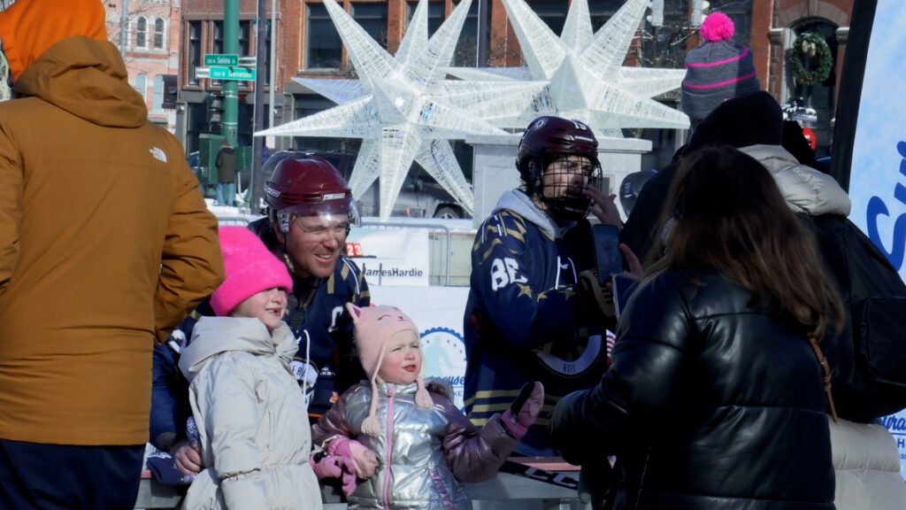 Family photos at the Pond Hockey Classic