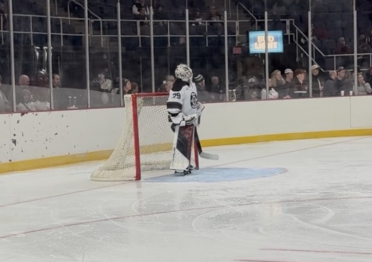 Monja Wagner defending the goal.