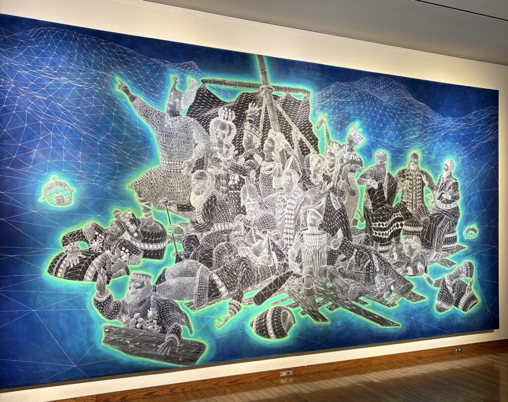 Solmi's "Ship of Fools" shows modern figures such as Elon Musk and Donald Trump leading a shipwreck. © 2026 Christian Locker