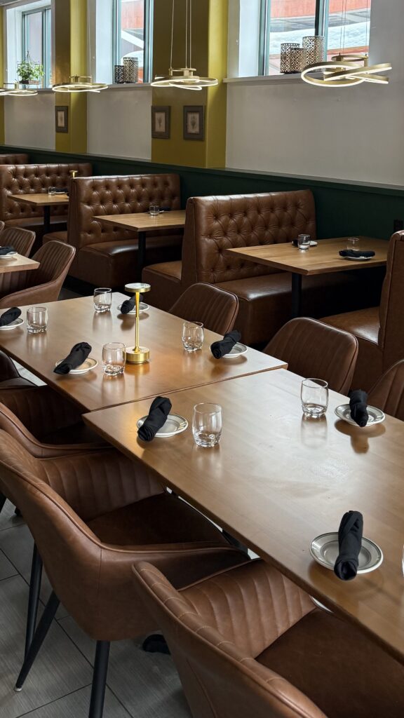 Erma's Bistro set up inside restaurant at fomrer Modern Malt location © Kyra Wood