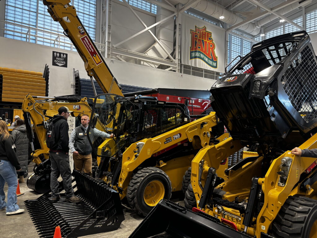 Various tactors being sold at the New York Farm Show.