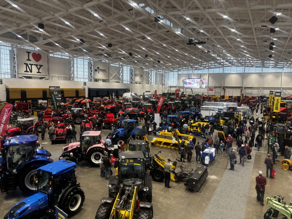 The exhibit hall at the New York Farm Show.