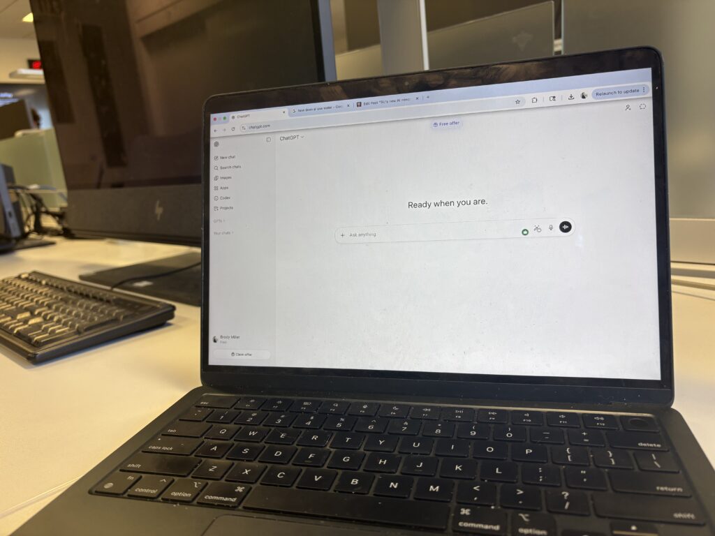 Computer screen with ChatGPT open