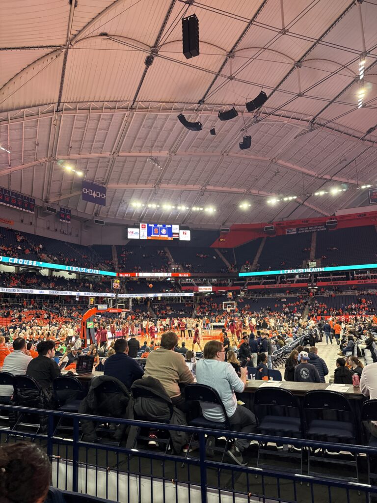 The JMA Wireless Dome during a basketball game