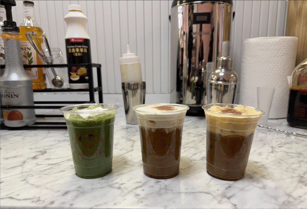 Wake Up coffee cups.