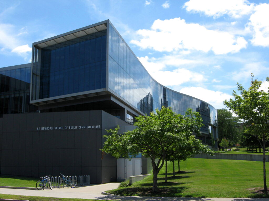 Outside view of S.I. Newhouse School of Public Communications