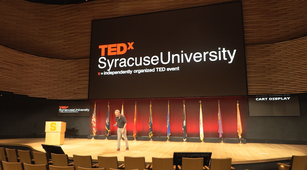 Sean Kirst rehearses his Ted talk.