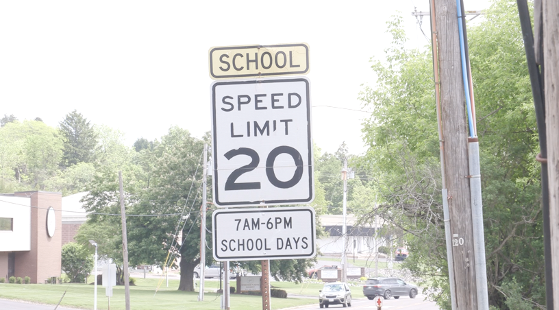 Sign that says the speed limit is 20 mph from 7 a.m. to 6 p.m. on school days