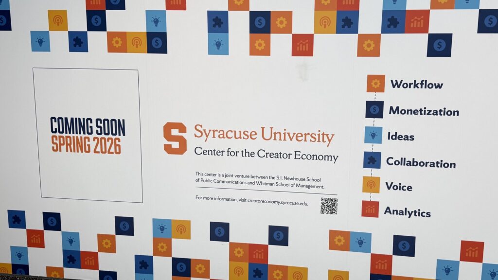 wall graphic for the Center for Creator Economy at Syracuse University