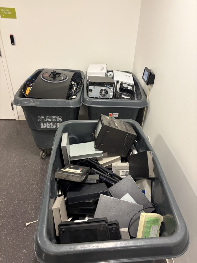 E-waste recycling bin.