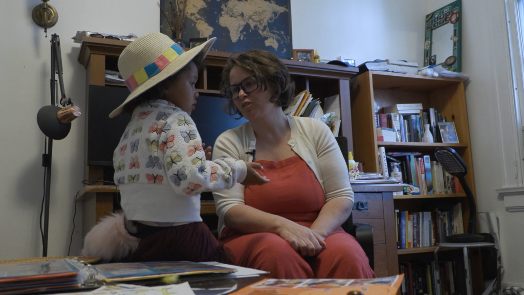 Jolie Laub & Glasza Laub talking about Jowonio school in their home. © 2026 Keleigh Arrington