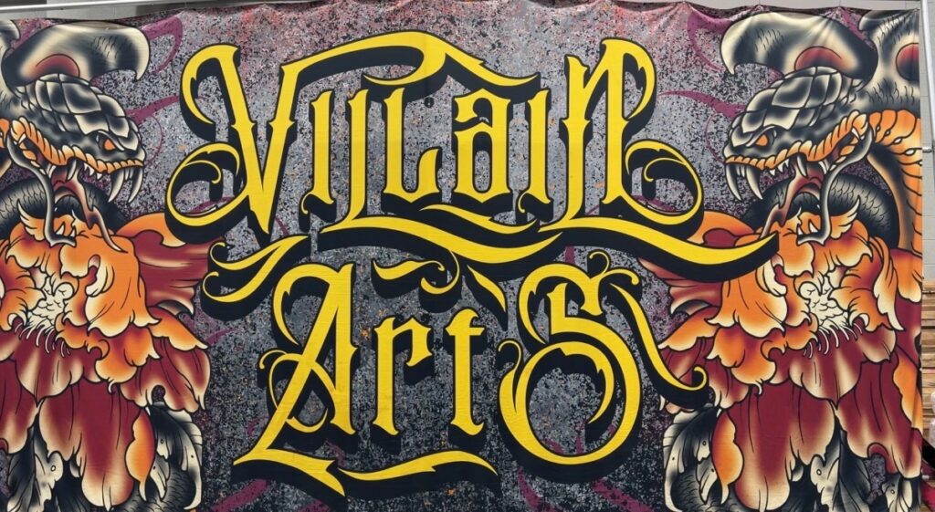 Backdrop displayed at Villain Arts Tattoo Festival