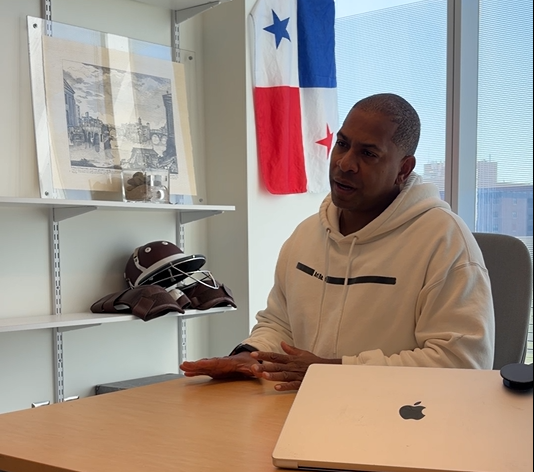 A photo of Professor J. Christopher Hamilton giving an explanation about the issue.