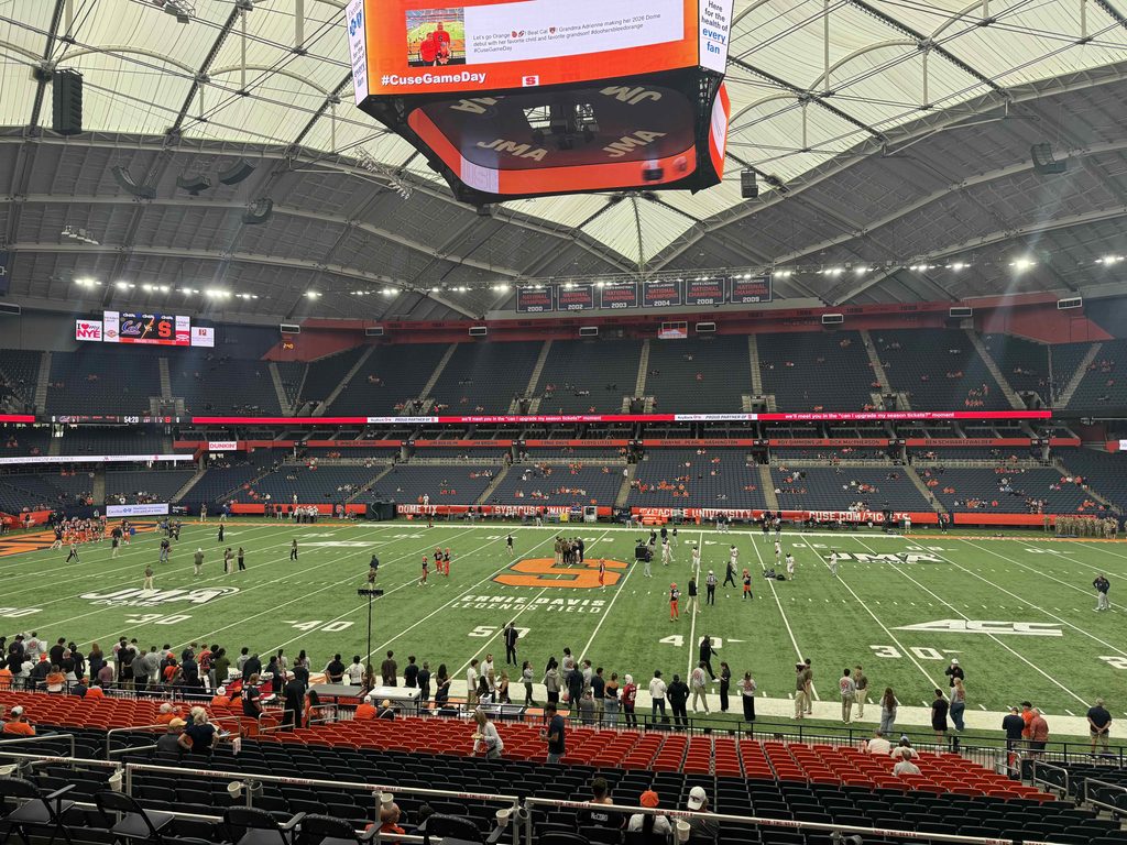 A mostly empty JMA Wireless Dome before Syracuse football faced Cal on Sept. 12.